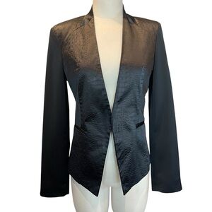 Topshop Crocodile Embossed Faux Leather Black Blazer